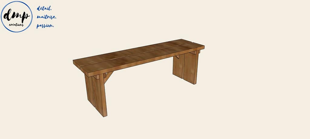 Banc de jardin solide simple durable dmp creations
